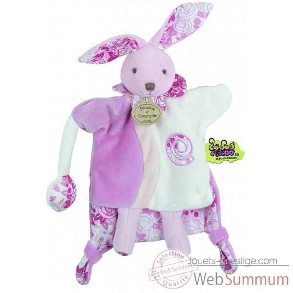 Doudou et Compagnie Doudou Marionnette tatoo lapin -  rose -1270
