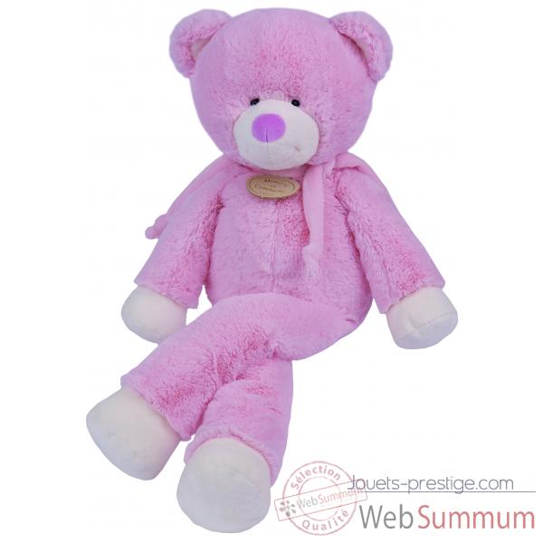 Doudou et Compagnie Doudou Ours bonbon longues jambes mm - rose -DC2016
