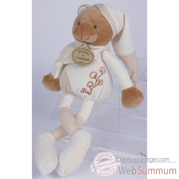 Doudou coton BIO Doudou et Compagnie Pantin Ours longues pattes 30cm -DC1025