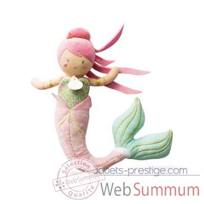 Peluche Demoiselle sirene - alizee (cheveux roses) Doudou et Compagnie -DC3405
