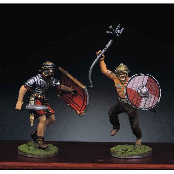 Figurine - Soldat romain et barbare en train de lutter  II - RA-014