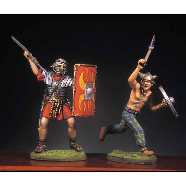 Figurine - Soldat romain et barbare en train de lutter  IV - RA-017