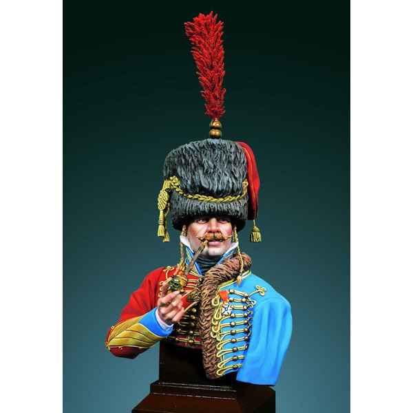 Figurine - Kit a peindre Buste  Officier des hussards armee de Napoleon en 1800-1810 - S9-B18