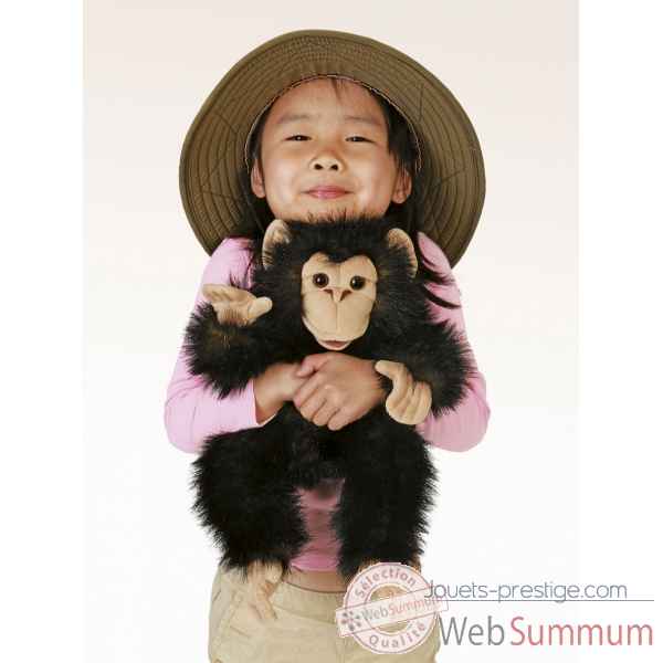 Marionnette peluche bebe chimpanze folkmanis 2877 -2