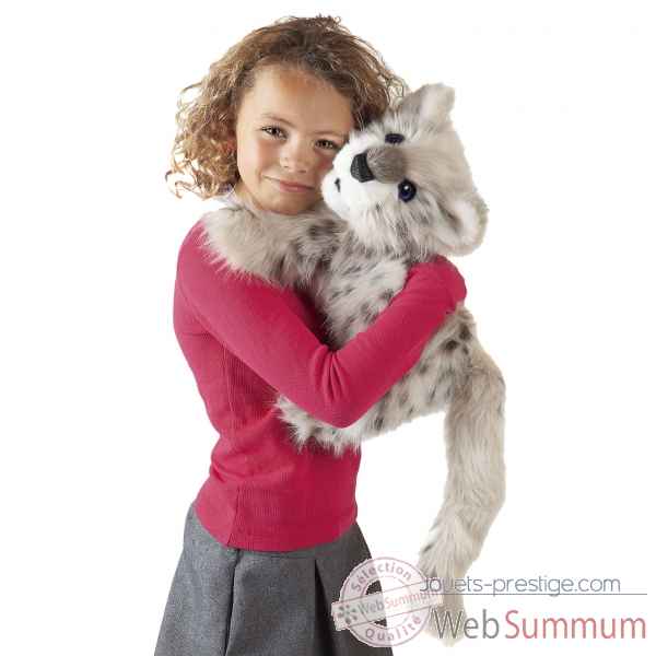 Marionnette a main leopard des neiges peluche ventriloque Folkmanis -3137 -1