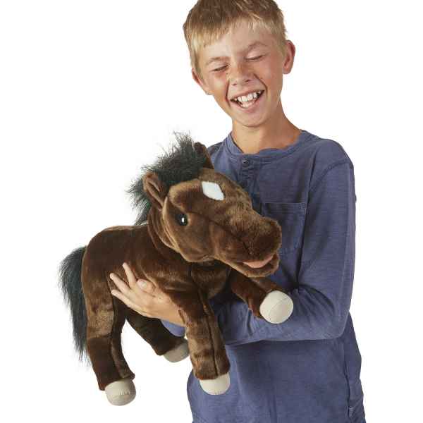 Marionnette a main cheval marron ventriloque Folkmanis -3194