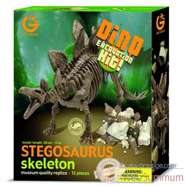 Gw dino excav kit - stegosaurus - 28cm Geoworld -CL123K