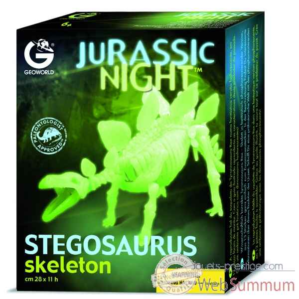 Gw jurassic night - stegosaurus phosphorescent - 28cm Geoworld -CL139K