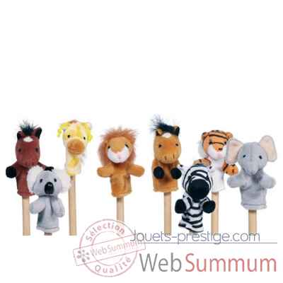 Lot de 8 marionnettes a doigt, animaux Goki -15125
