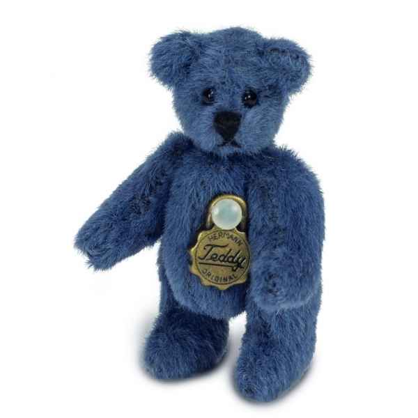Mini peluche de collection ours teddy bleu 4 cm Hermann -15446 4