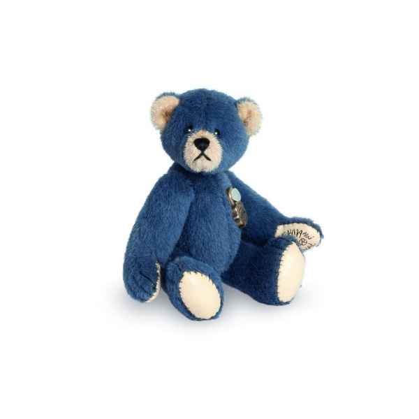 Ours en peluche de collection teddy bleu 6 cm hermann -15418 1