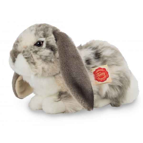 Peluche blier lapin couch gris-blanc 30 cm collection hermann teddy -93797 5