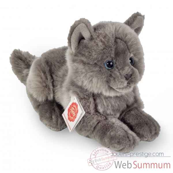 Peluche chat chartreux couche 20 cm hermann teddy collection -91831 8