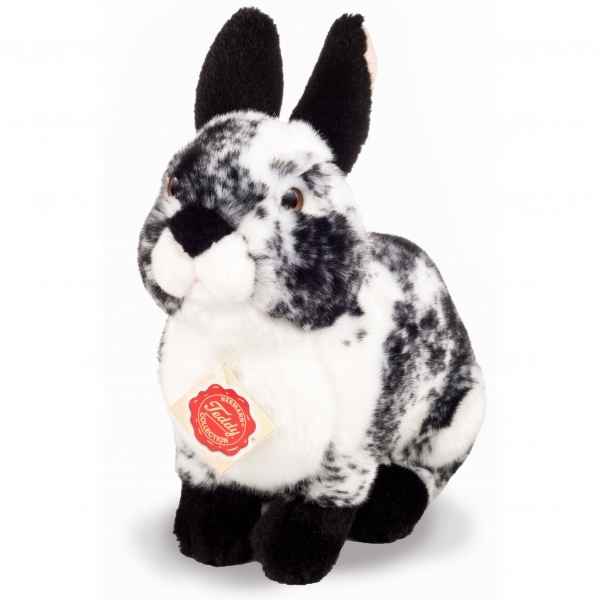 Peluche lapin noir et blanc 22 cm Hermann -93788 3