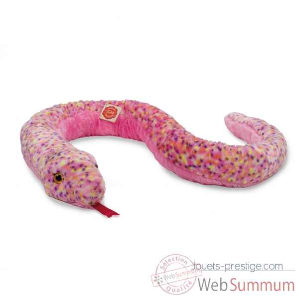 Peluche serpent rose mouchete 130 cm hermann teddy -92306 0
