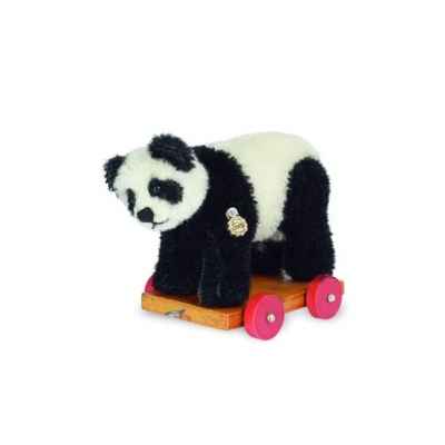 Peluche hermann teddy panda sur roues  9 cm -15210 1