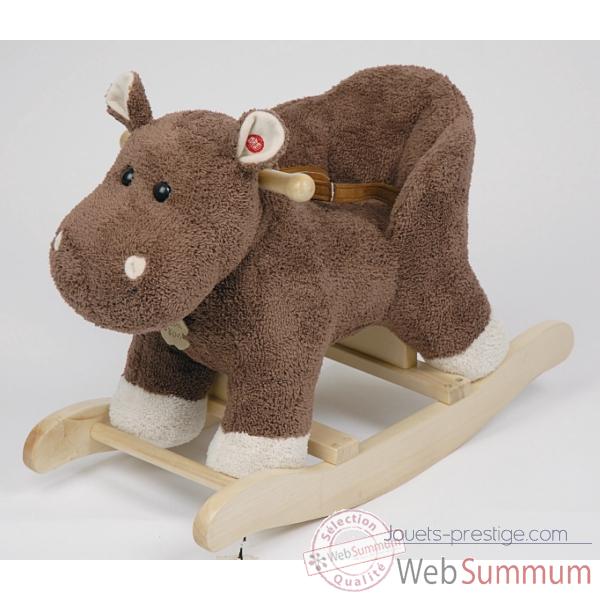 Hippopotame � bascule musical Histoire d'Ours avec siege b�b� 30cm -HO1338