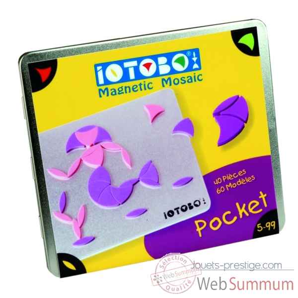 Jeu Mosaique magnetique - Iotobo - cd pocket rose -ITBCD/R