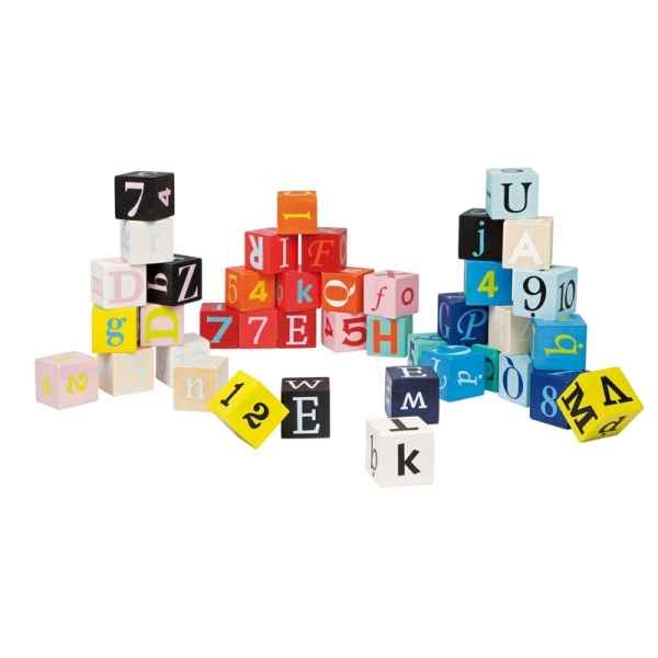Kubix - 40 cubes lettres et chiffres Janod -J08065