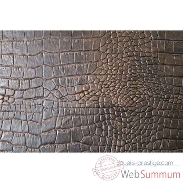 Backgammon alain cuir facon alligator medium havane -B72L-h -1