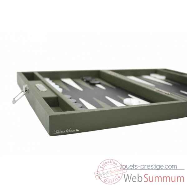 Backgammon baptiste cuir buffle medium amande -B52L-a -9