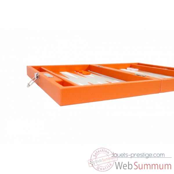 Backgammon baptiste cuir buffle medium orange -B52L-o -6