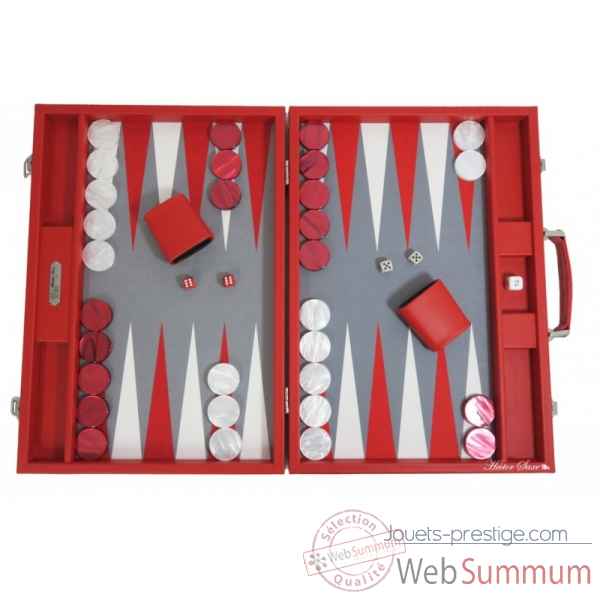 Backgammon basile toile buffle competition rouge -B620-r