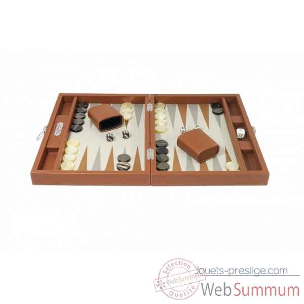 Backgammon basile toile buffle medium chataigne -B20L-c -2