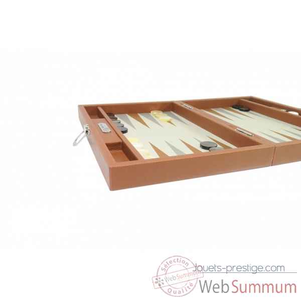 Backgammon basile toile buffle medium chataigne -B20L-c -4