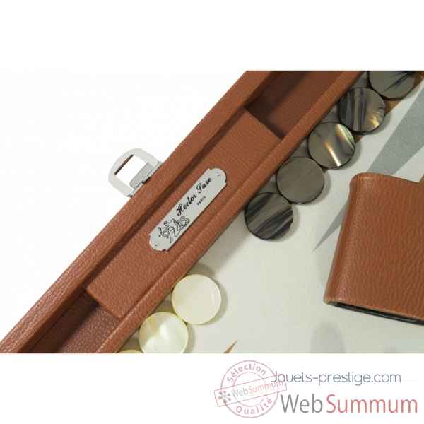 Backgammon basile toile buffle medium chataigne -B20L-c -7