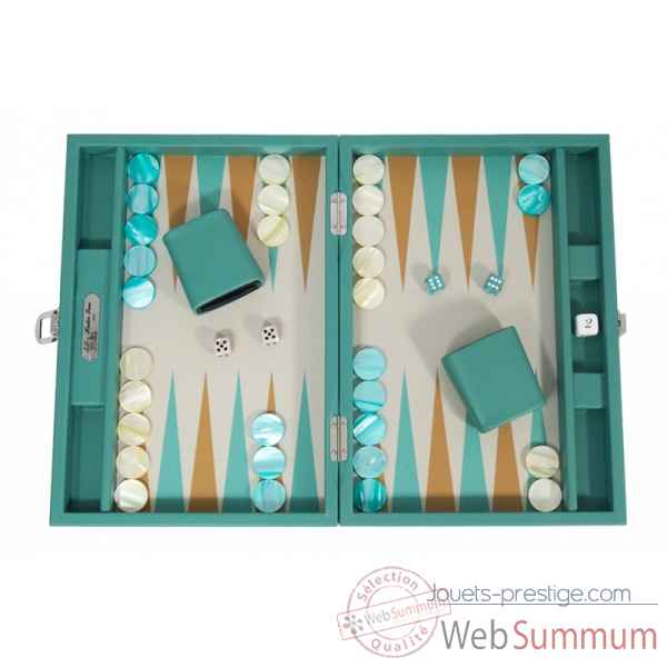 Backgammon basile toile buffle medium vert -B20L-v