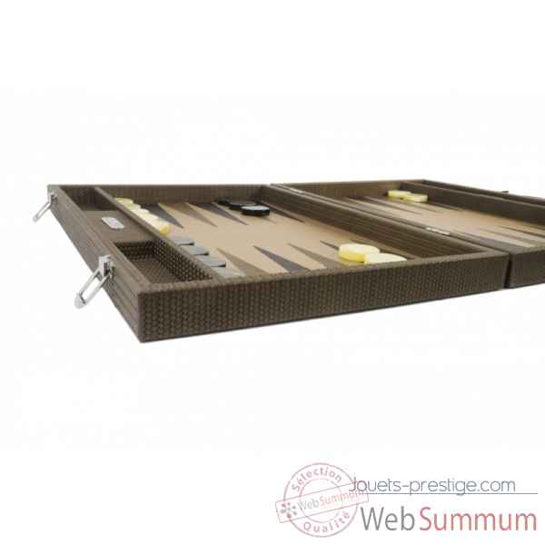 Backgammon camille cuir couture competition terre -B671L-t -6
