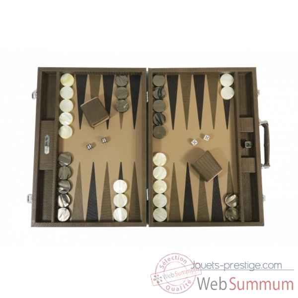 Backgammon camille cuir couture competition terre -B671L-t