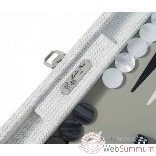 Backgammon camille cuir couture medium blanc -B71L-b -1