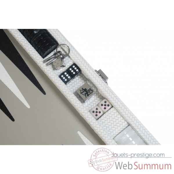 Backgammon camille cuir couture medium blanc -B71L-b -2