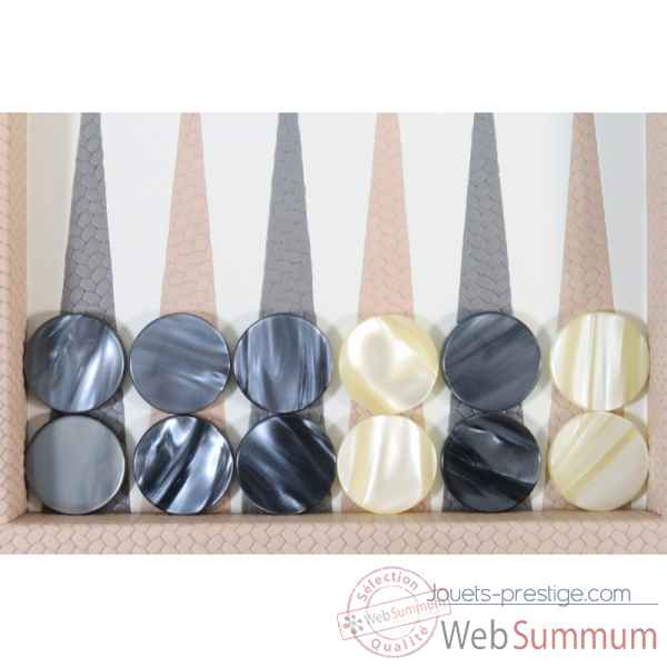 Backgammon camille cuir couture medium poudre -B71L-p -2