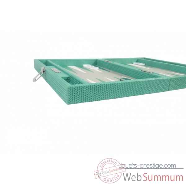 Backgammon camille cuir couture medium turquoise -B71L-tu -5