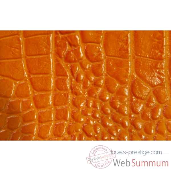 Backgammon charles cuir impression crocodile competition orange -B658-o -2