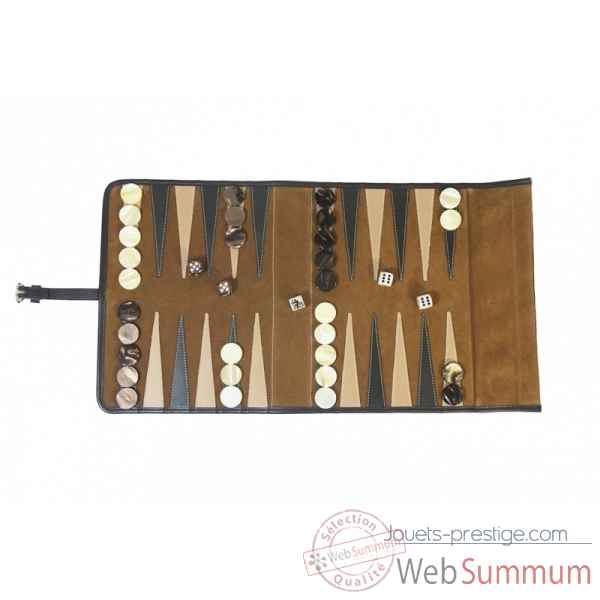 Backgammon de voyage victor velours cognac -BR106C-c
