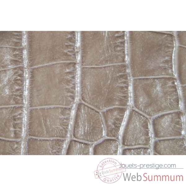 Coffret dominos cuir impression crocodile taupe -DOM02-t -2