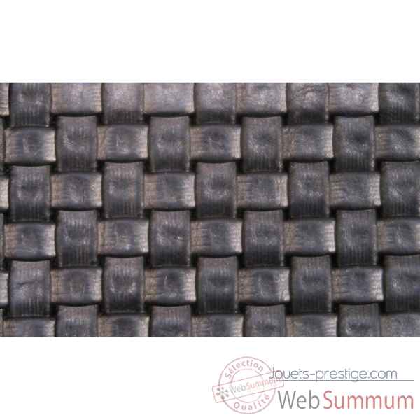 Coffret dominos cuir natte noir -DOM03-n -2