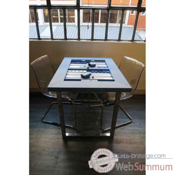 Table de backgammon cuir buffle bleu -TAB1001C-b