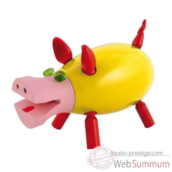 Tirelire le cochon qui rit jaune Leblon-Delienne CQRST018JA
