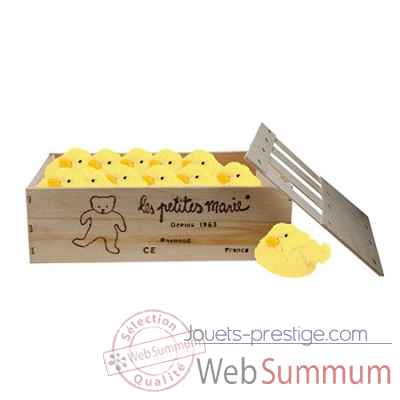 Cagette de 12 poussins polo jaune 10 cm Les Petites Marie -LOTPOUPOLO