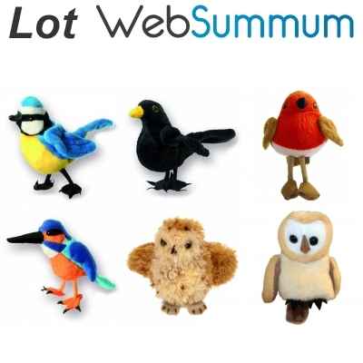 Lot de 6 oiseaux marionnettes a doigt -LWS-366