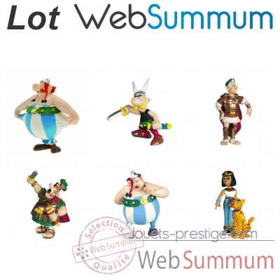 Lot 6 figurines collection Asterix Obelix Cesar Cleopatre Centurion  -LWS-416