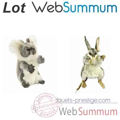 Lot 2 marionnettes a main peluches animalieres realistes Koala et Bilby -LWS-510