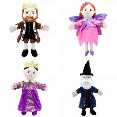 Lot marionnettes a mains Roi, Reine, Elfe et Magicien -LWS-516