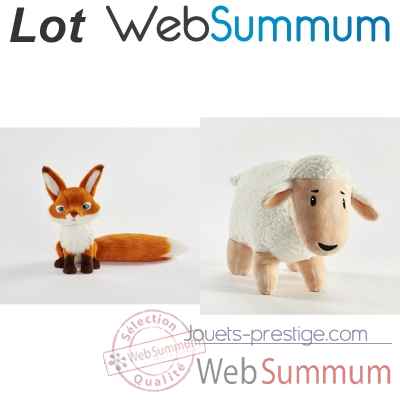 Lot 2 peluches Le petit Prince (renard et mouton) -LWS-413