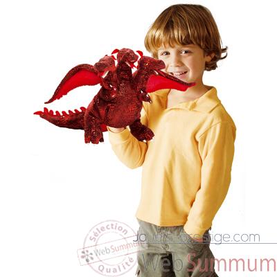 Marionnette peluche, Dragon � 3 t�tes -2533